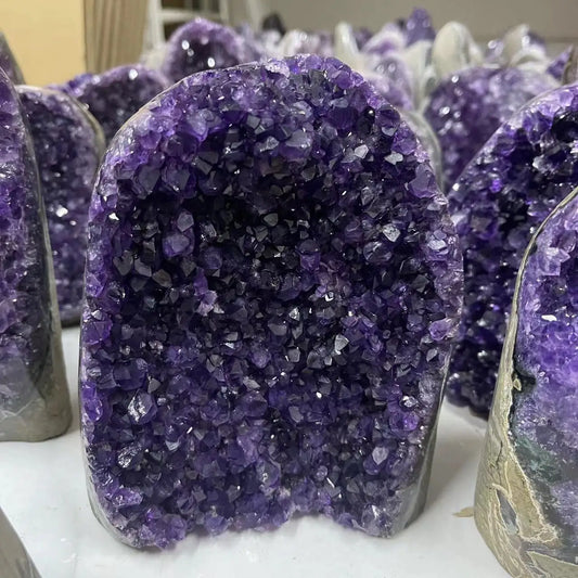 Geode Brazil Amethyst Natural Mineral Specimen Raw Quartz Purple Crystal Healing Stones Home Decoration Gift Cluster